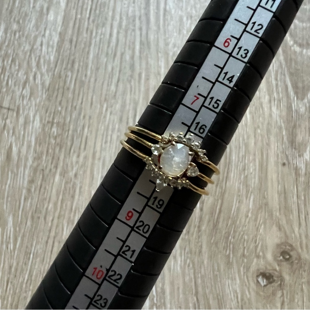 Size 8 - TAI JEWELRY - Stackable Crown Ring Set - White - Picture 10 of 15